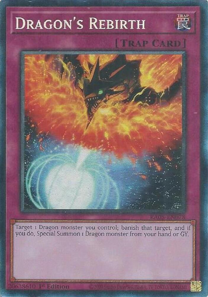 Dragon's Rebirth (PCR) RA05-EN078 card from Rarity Collection 5