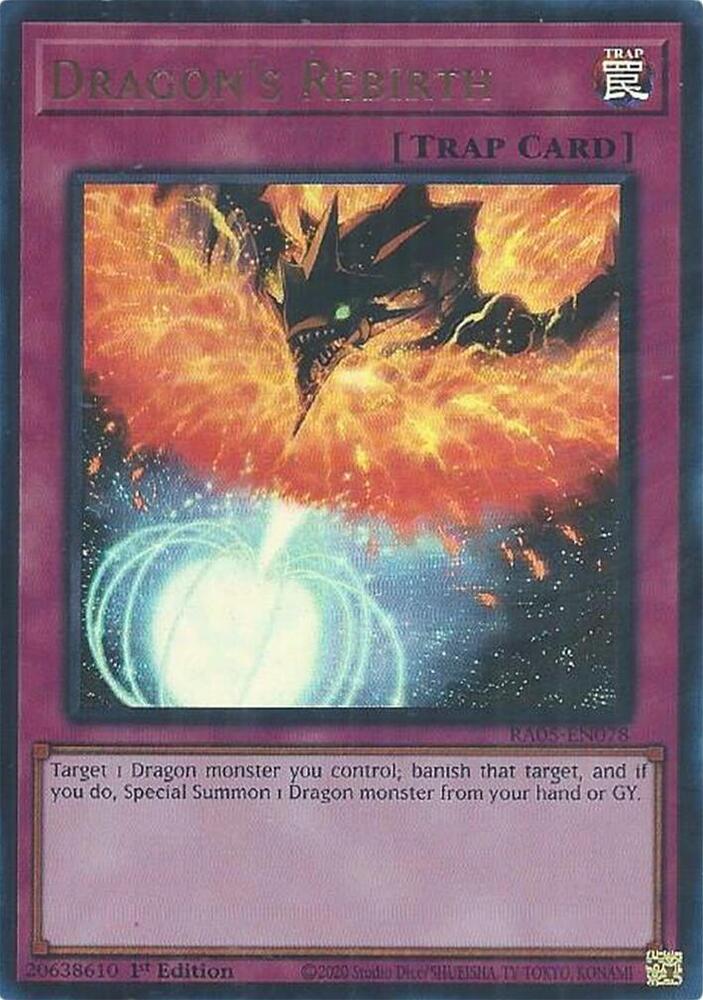 Dragon's Rebirth (Ultra Rare) RA05-EN078 card from Rarity Collection 5