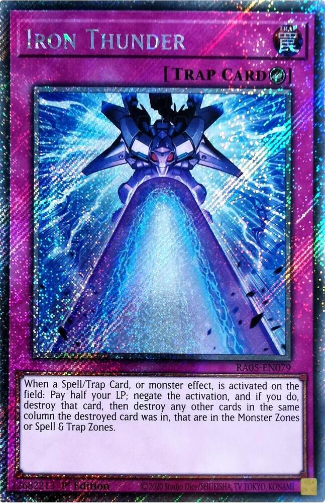 Iron Thunder (Platinum Secret Rare) RA05-EN079 card from Rarity Collection 5