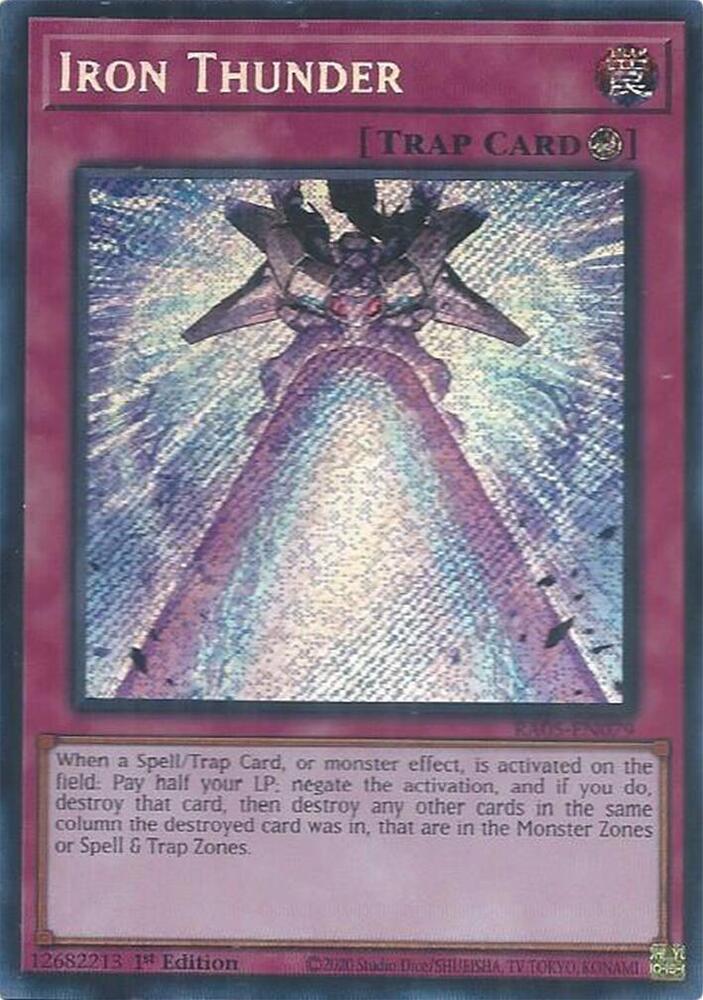 Iron Thunder (Secret Rare) RA05-EN079 card from Rarity Collection 5