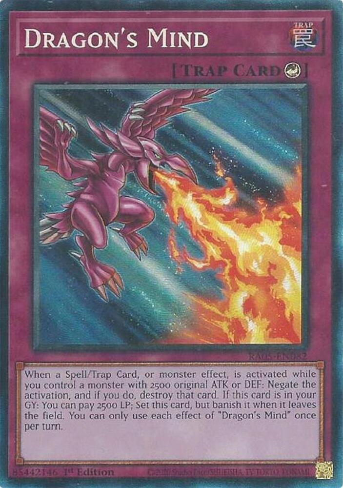 Dragon's Mind (PCR) RA05-EN082 card from Rarity Collection 5