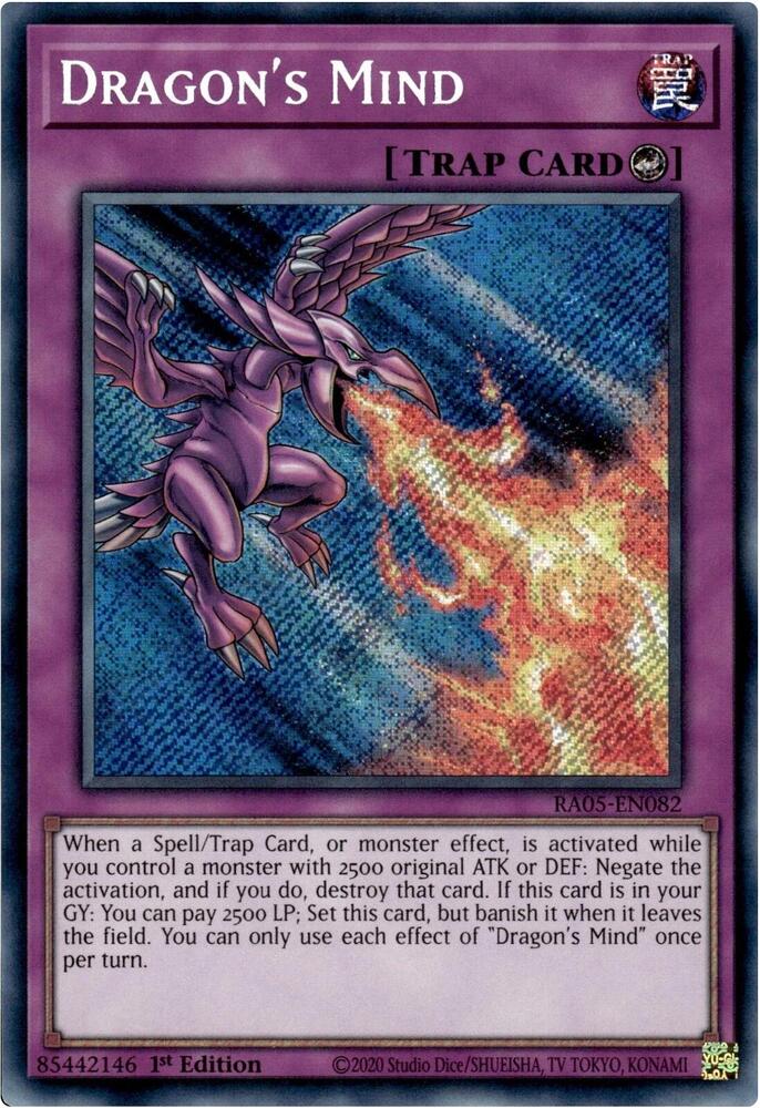 Dragon's Mind (Secret Rare) RA05-EN082 card from Rarity Collection 5