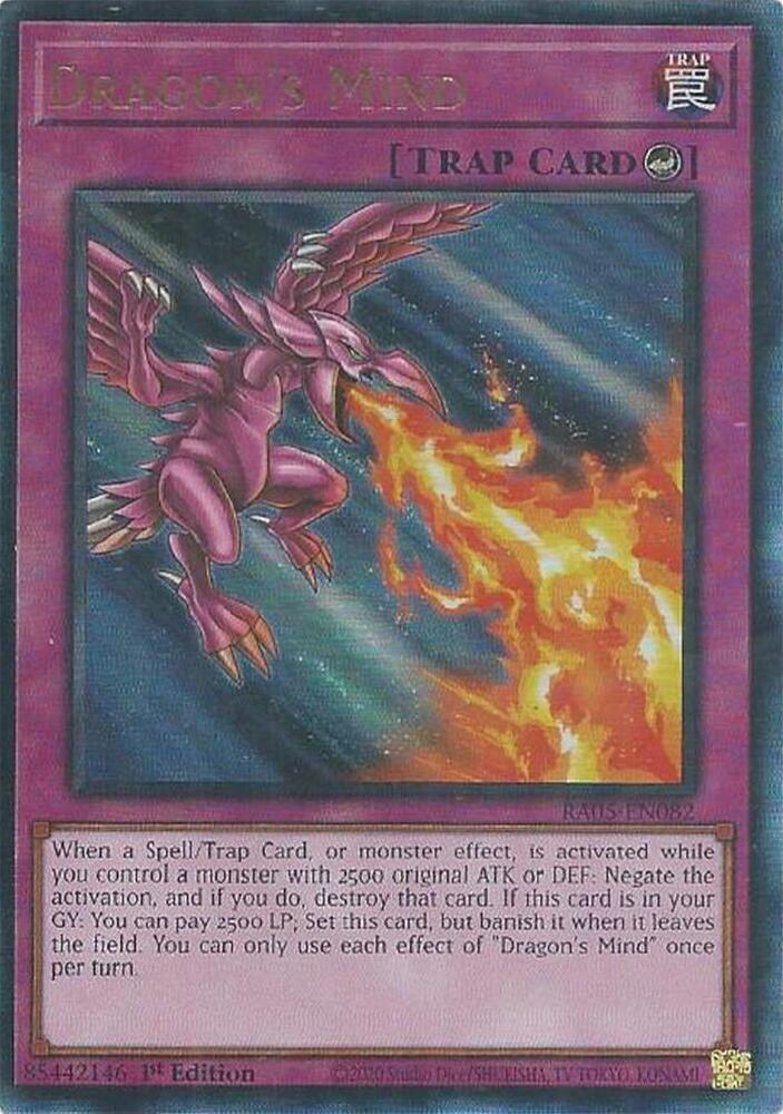Dragon's Mind (PUR) RA05-EN082 card from Rarity Collection 5