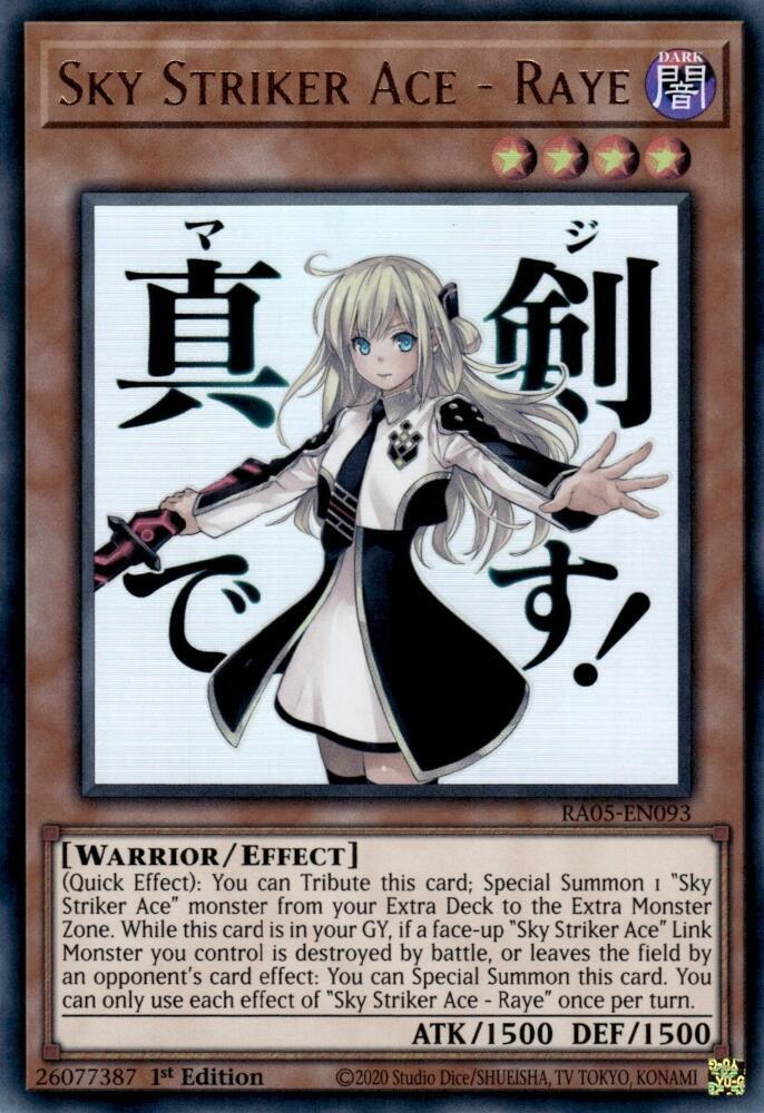 Sky Striker Ace - Raye RA05-EN093 card from Rarity Collection 5