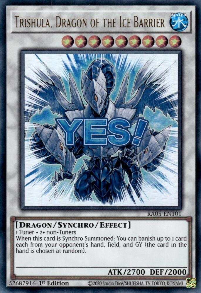 Trishula, Dragon of the Ice Barrier RA05-EN101 card from Rarity Collection 5