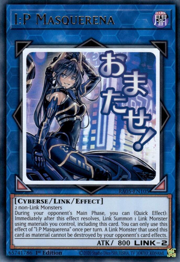 I:P Masquerena RA05-EN105 card from Rarity Collection 5