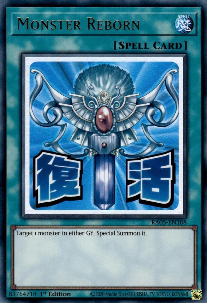Monster Reborn RA05-EN108 card from Rarity Collection 5