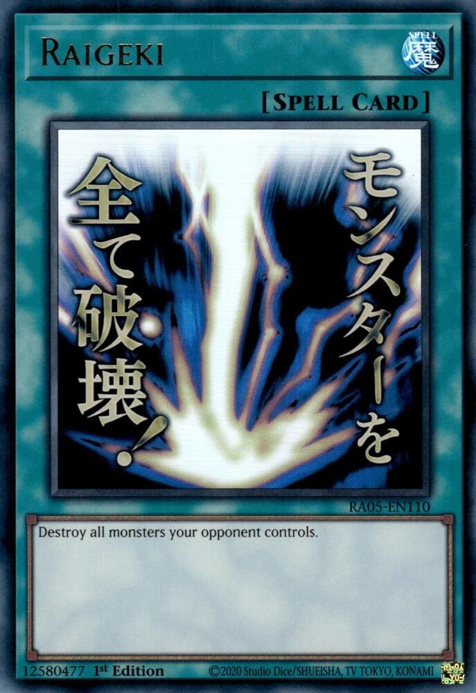 Raigeki (Stamp) RA05-EN110 card from Rarity Collection 5