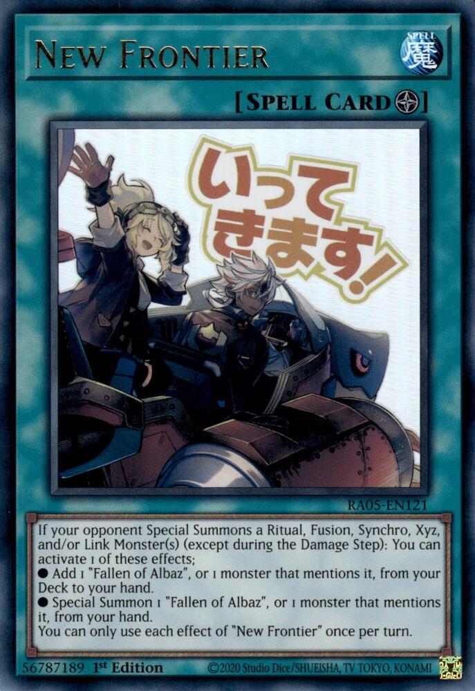 New Frontier RA05-EN121 card from Rarity Collection 5