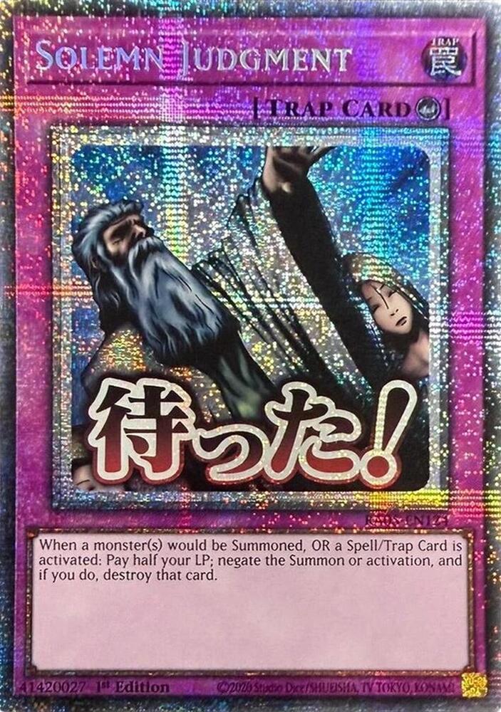 Solemn Judgment (Starlight Rare) RA05-EN124 card from Rarity Collection 5