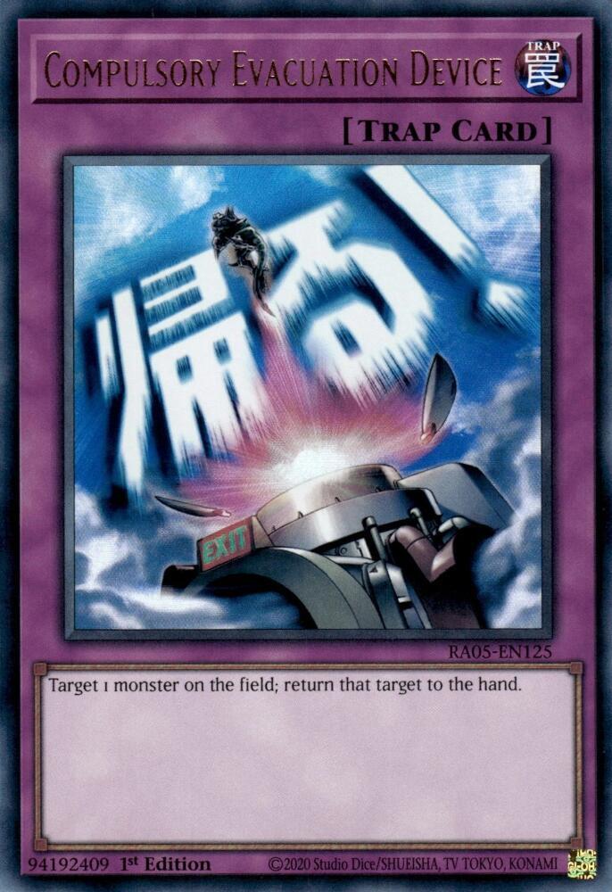Compulsory Evacuation Device RA05-EN125 card from Rarity Collection 5