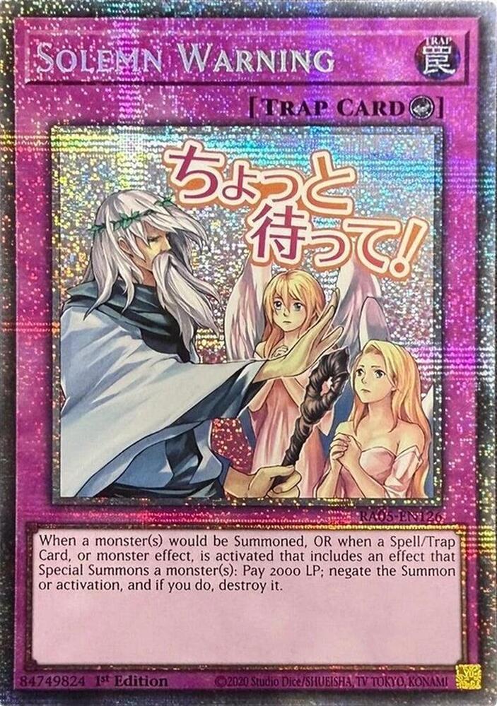 Solemn Warning (Starlight Rare) RA05-EN126 card from Rarity Collection 5