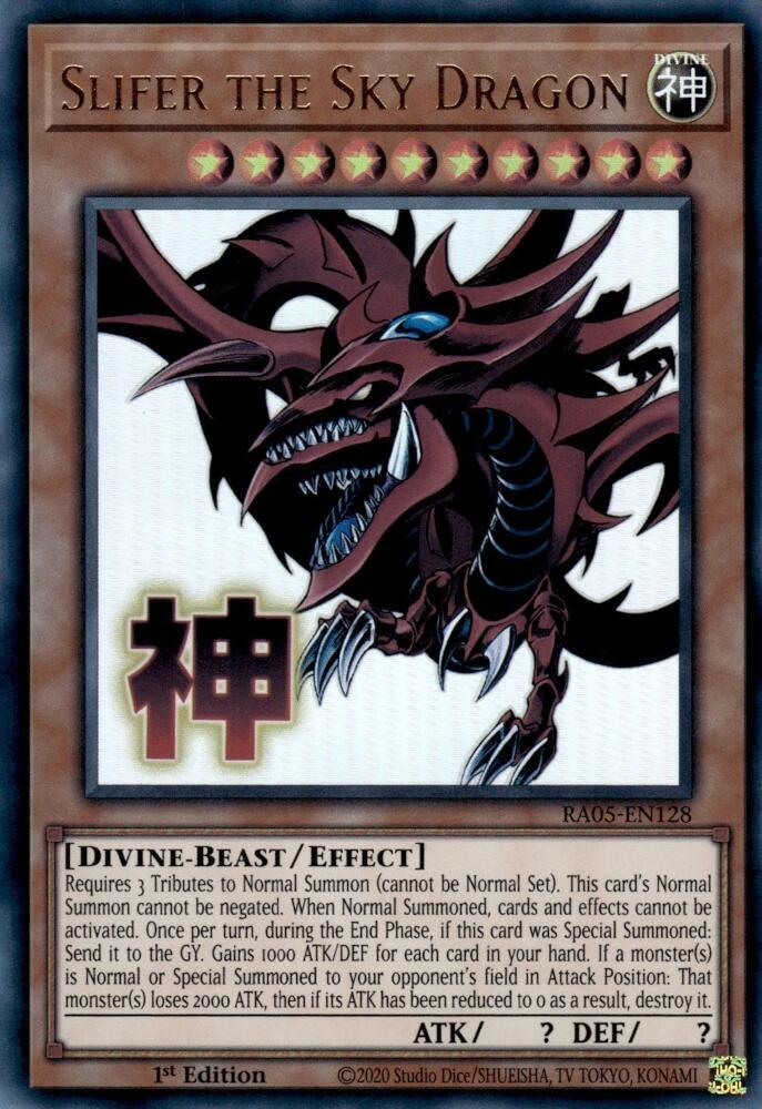 Slifer the Sky Dragon RA05-EN128 card from Rarity Collection 5