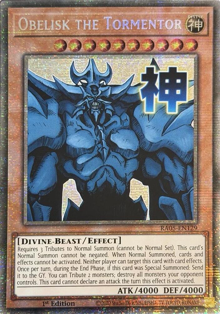 Obelisk the Tormentor (Starlight Rare) RA05-EN129 card from Rarity Collection 5