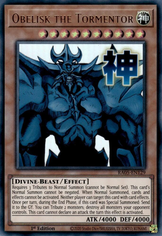 Obelisk the Tormentor RA05-EN129 card from Rarity Collection 5