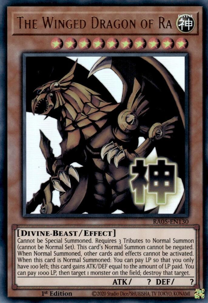 The Winged Dragon of Ra RA05-EN130 card from Rarity Collection 5