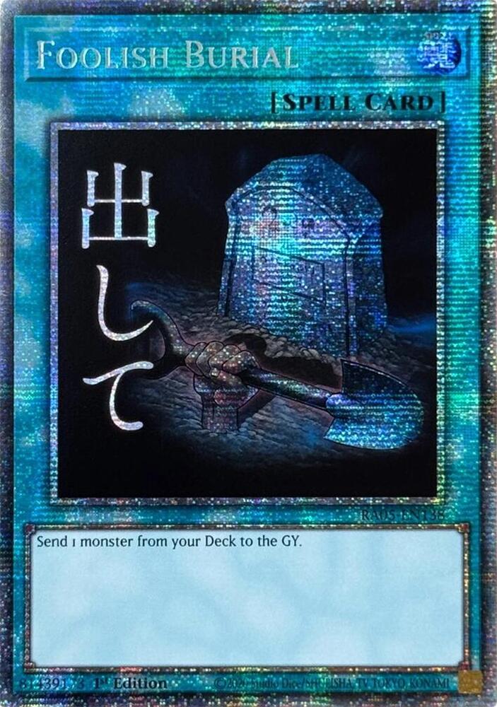 Foolish Burial (Starlight Rare) RA05-EN138 card from Rarity Collection 5
