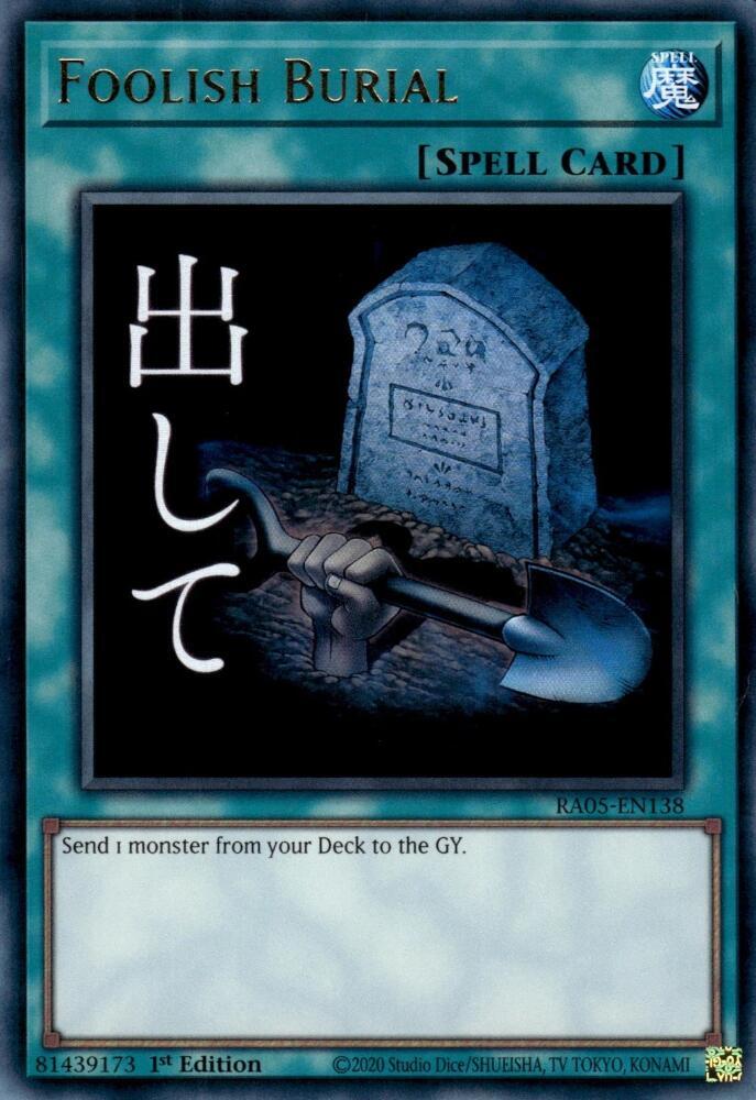 Foolish Burial RA05-EN138 card from Rarity Collection 5