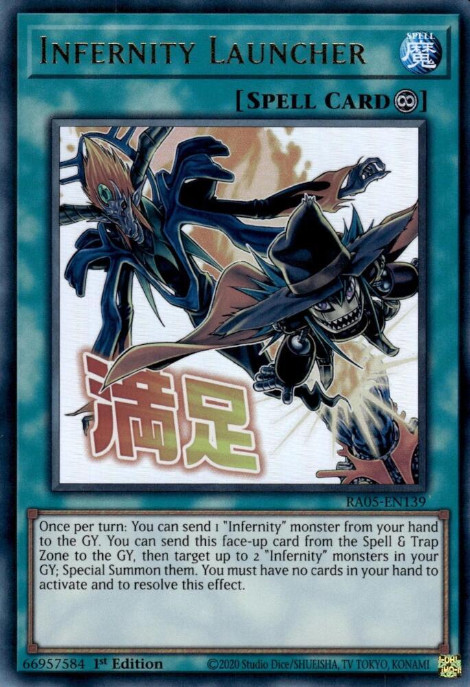 Infernity Launcher RA05-EN139 card from Rarity Collection 5