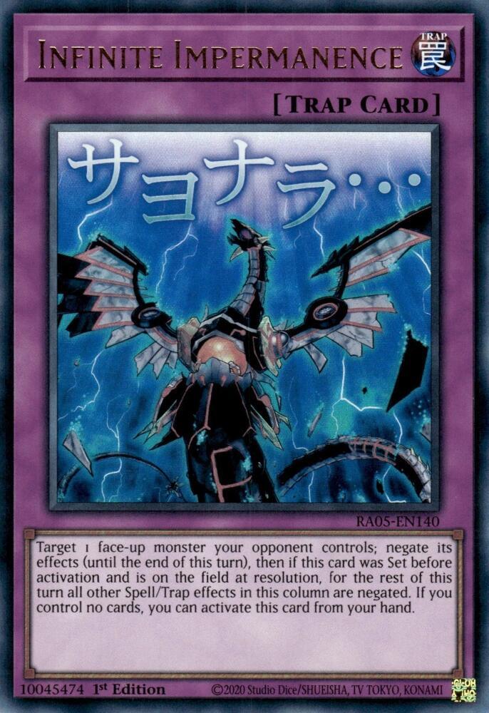 Infinite Impermanence RA05-EN140 card from Rarity Collection 5