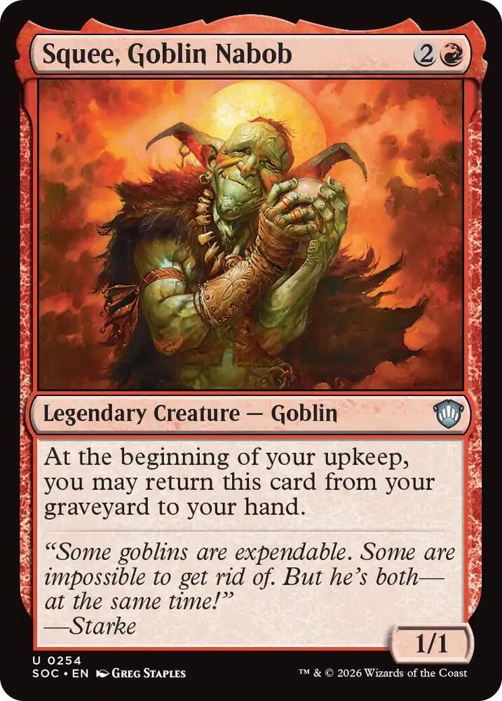 Squee, Goblin Nabob 254 card from Commander: Secrets of Strixhaven
