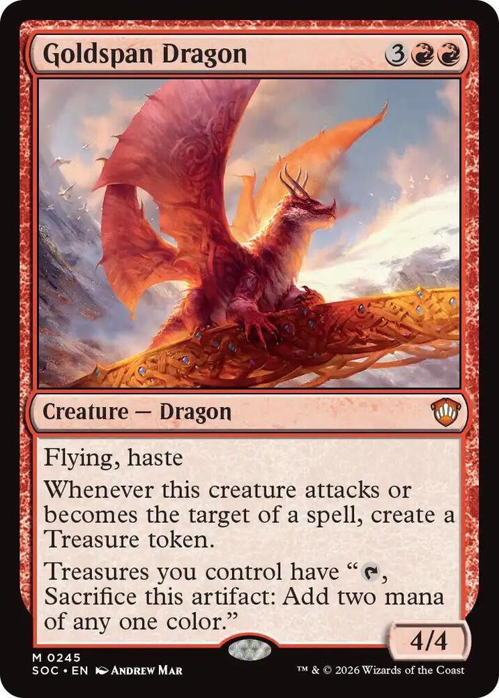 Goldspan Dragon 245 card from Commander: Secrets of Strixhaven
