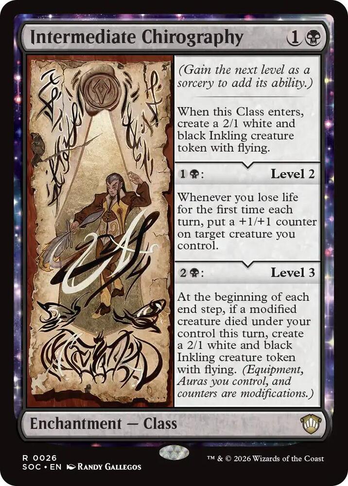 Intermediate Chirography 26 card from Commander: Secrets of Strixhaven