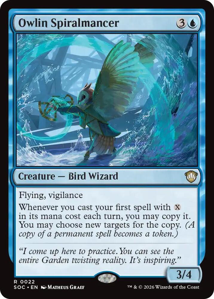Owlin Spiralmancer 22 card from Commander: Secrets of Strixhaven