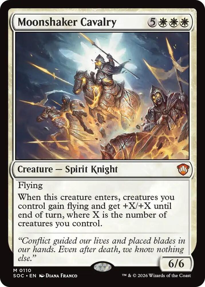 Moonshaker Cavalry 110 card from Commander: Secrets of Strixhaven