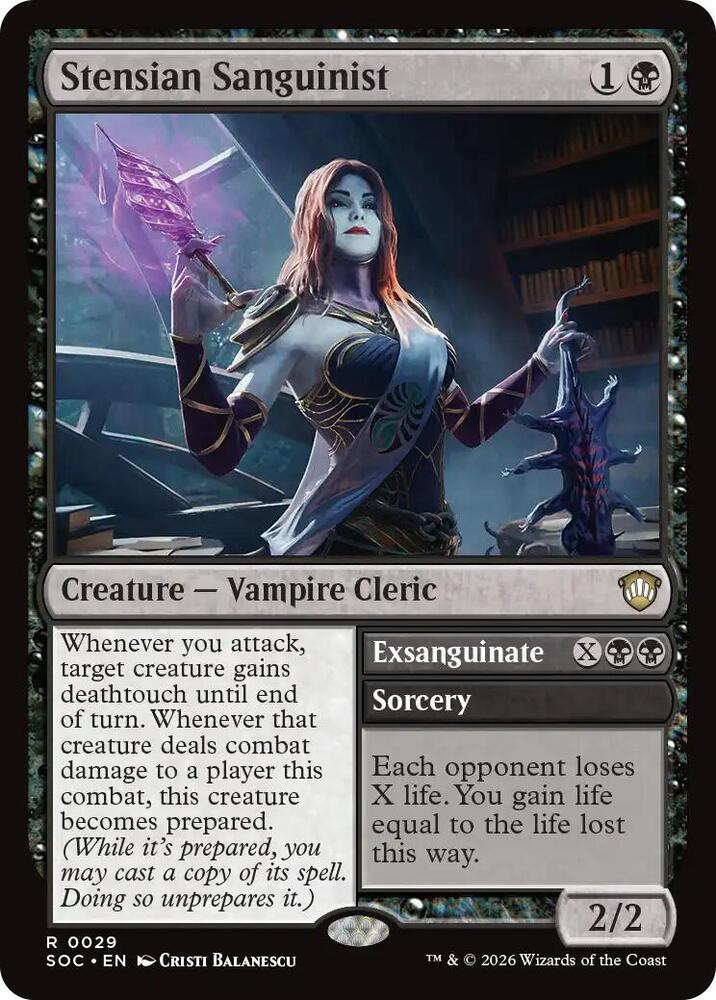 Stensian Sanguinist 29 card from Commander: Secrets of Strixhaven