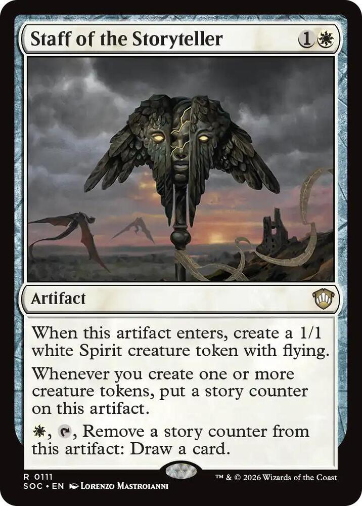 Staff of the Storyteller 111 card from Commander: Secrets of Strixhaven