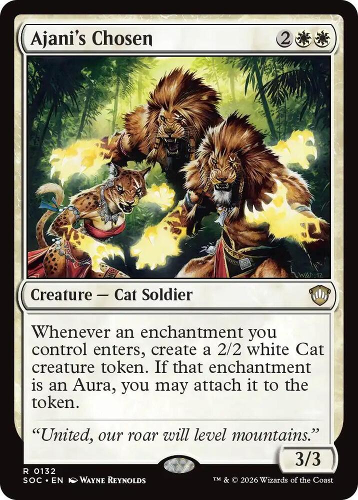 Ajani's Chosen 132 card from Commander: Secrets of Strixhaven