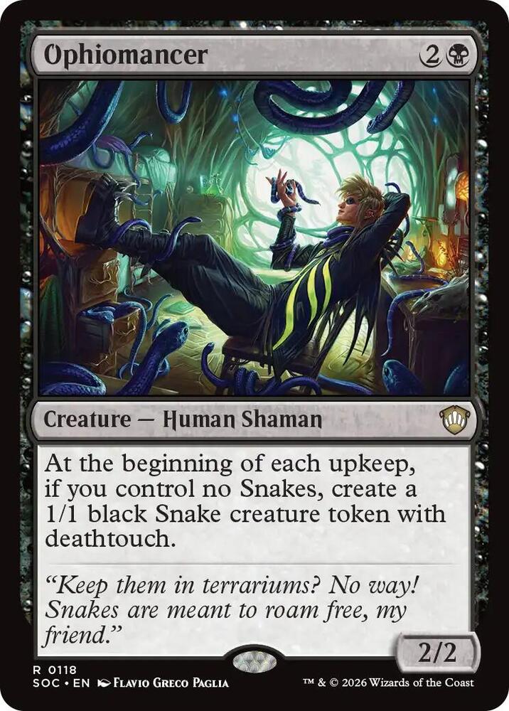 Ophiomancer 118 card from Commander: Secrets of Strixhaven