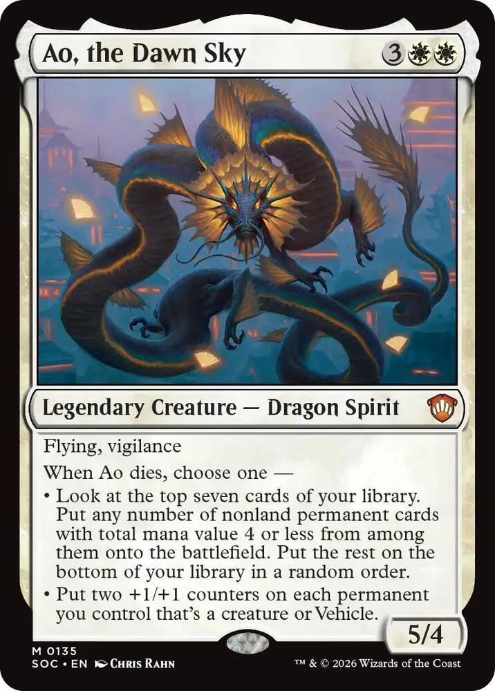 Ao, the Dawn Sky 135 card from Commander: Secrets of Strixhaven