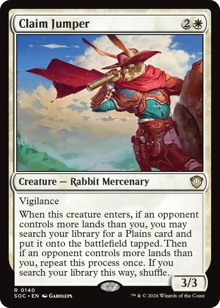 Claim Jumper 140 card from Commander: Secrets of Strixhaven