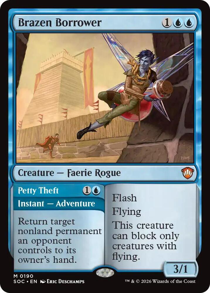 Brazen Borrower 190 card from Commander: Secrets of Strixhaven