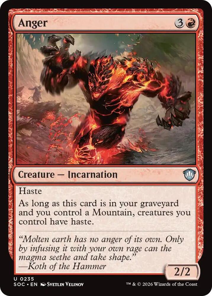 Anger 235 card from Commander: Secrets of Strixhaven