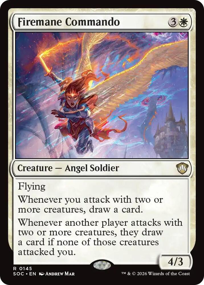Firemane Commando 145 card from Commander: Secrets of Strixhaven