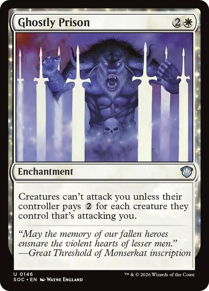 Ghostly Prison 146 card from Commander: Secrets of Strixhaven