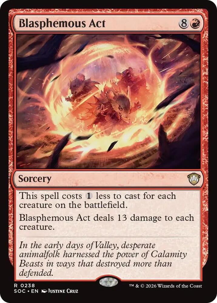 Blasphemous Act 238 card from Commander: Secrets of Strixhaven