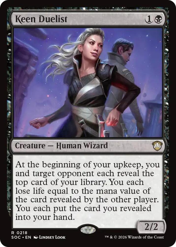 Keen Duelist 218 card from Commander: Secrets of Strixhaven