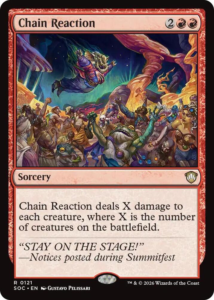 Chain Reaction 121 card from Commander: Secrets of Strixhaven