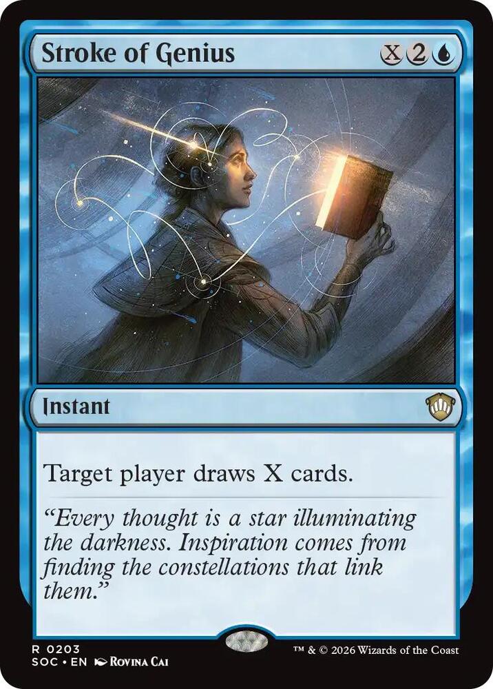 Stroke of Genius 203 card from Commander: Secrets of Strixhaven