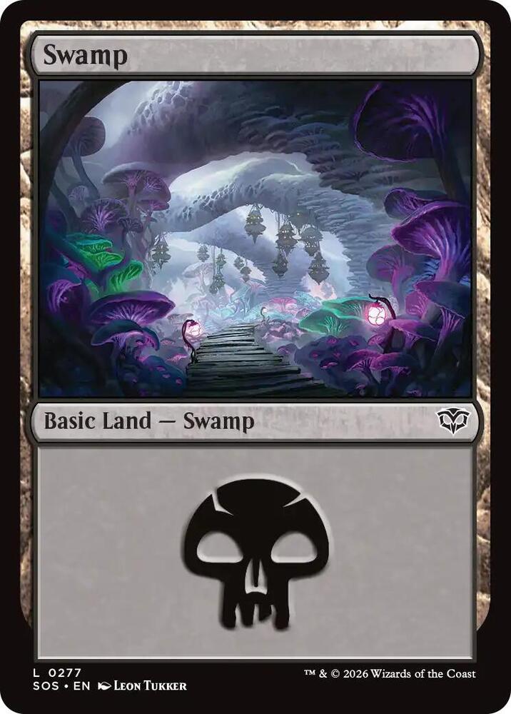 Swamp 277 card from Secrets of Strixhaven