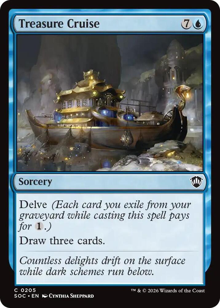 Treasure Cruise 205 card from Commander: Secrets of Strixhaven
