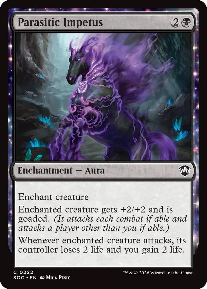 Parasitic Impetus 222 card from Commander: Secrets of Strixhaven