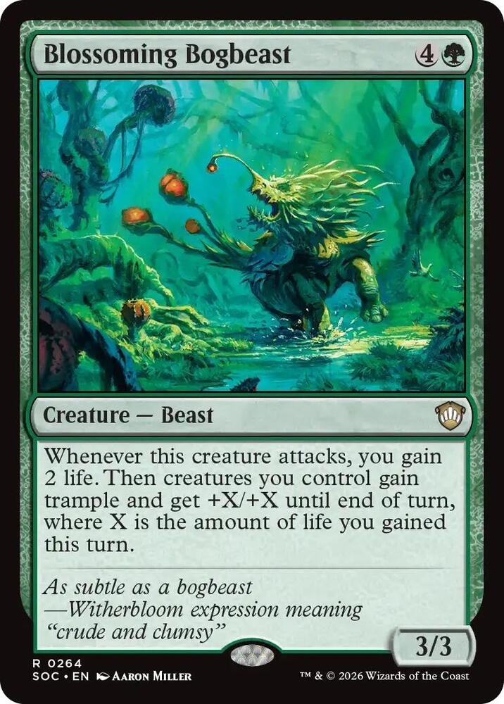 Blossoming Bogbeast 264 card from Commander: Secrets of Strixhaven