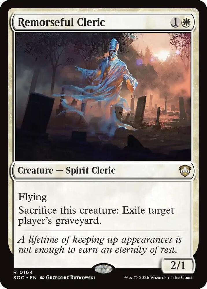 Remorseful Cleric 164 card from Commander: Secrets of Strixhaven