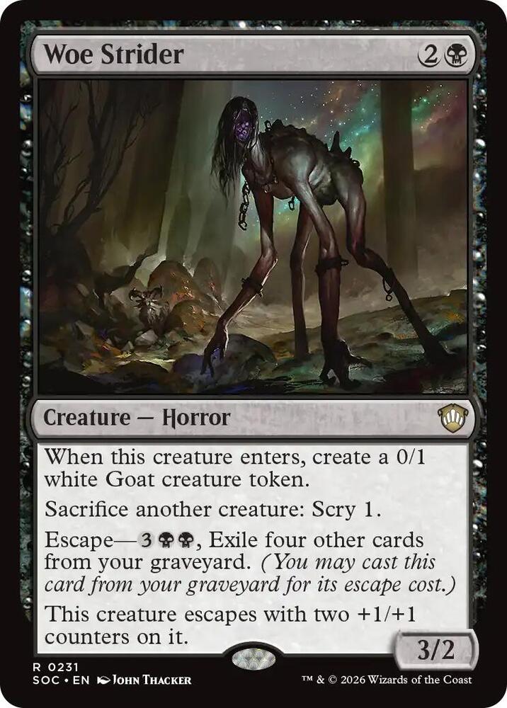Woe Strider 231 card from Commander: Secrets of Strixhaven