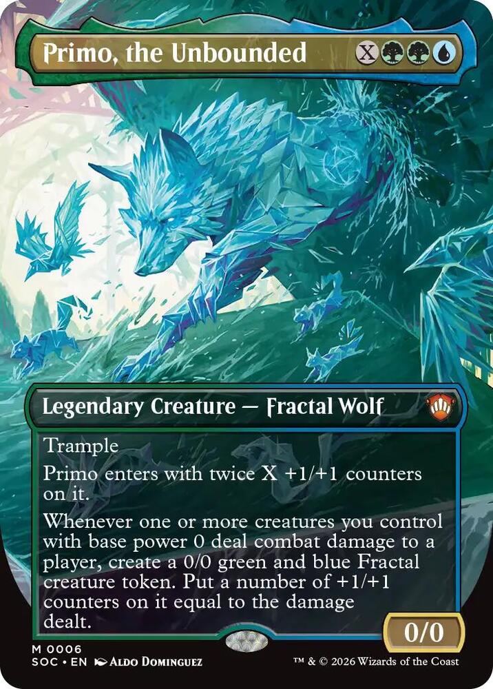 Primo, the Unbounded (Borderless) 6 card from Commander: Secrets of Strixhaven